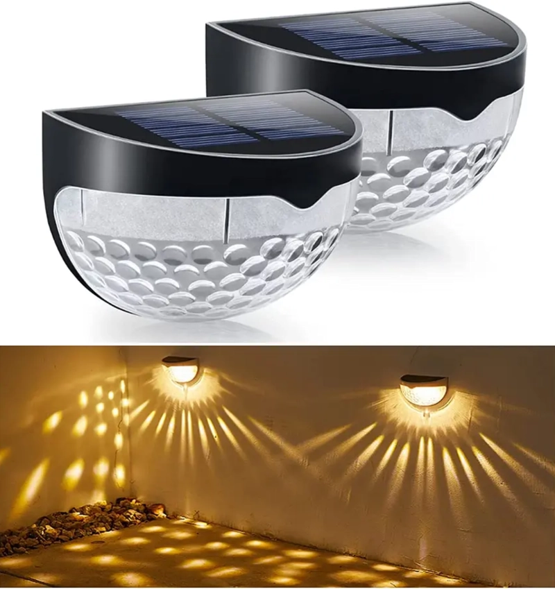 PACK X2 APLIQUE OEM FOCO SOLAR 6 LED DECORACIÓN EXTERIOR ELEGANTE - 1
