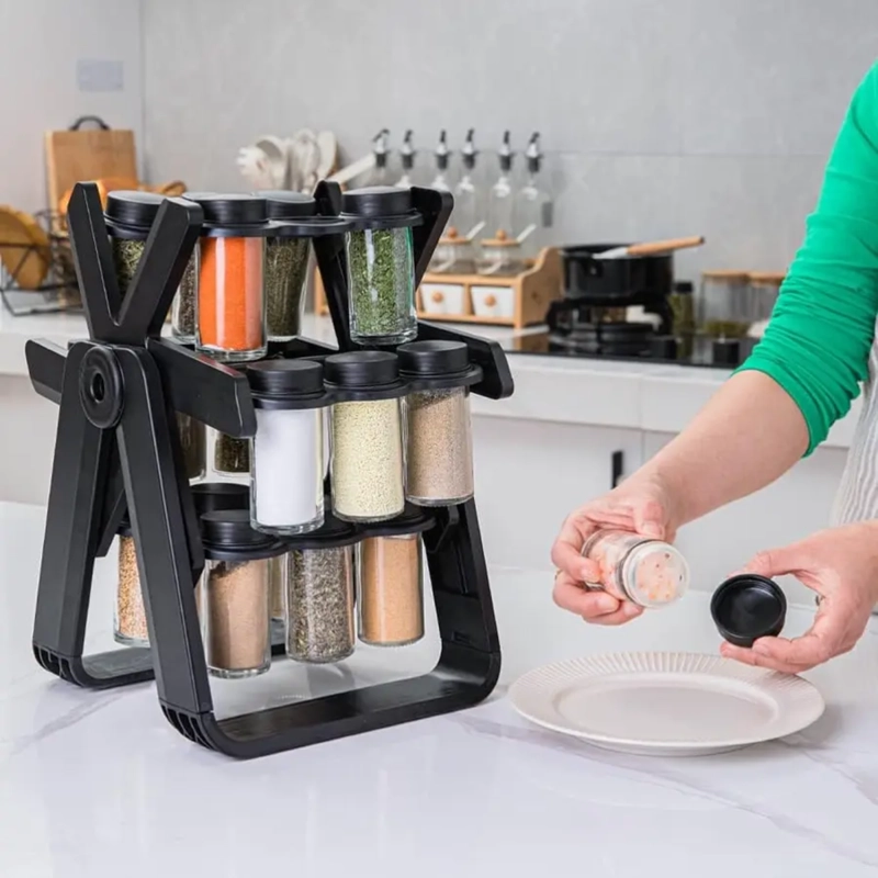 ORGANIZADOR ESPECIERO GIRATORIO PORTA FRASCOS COCINA VIDRIO - 2