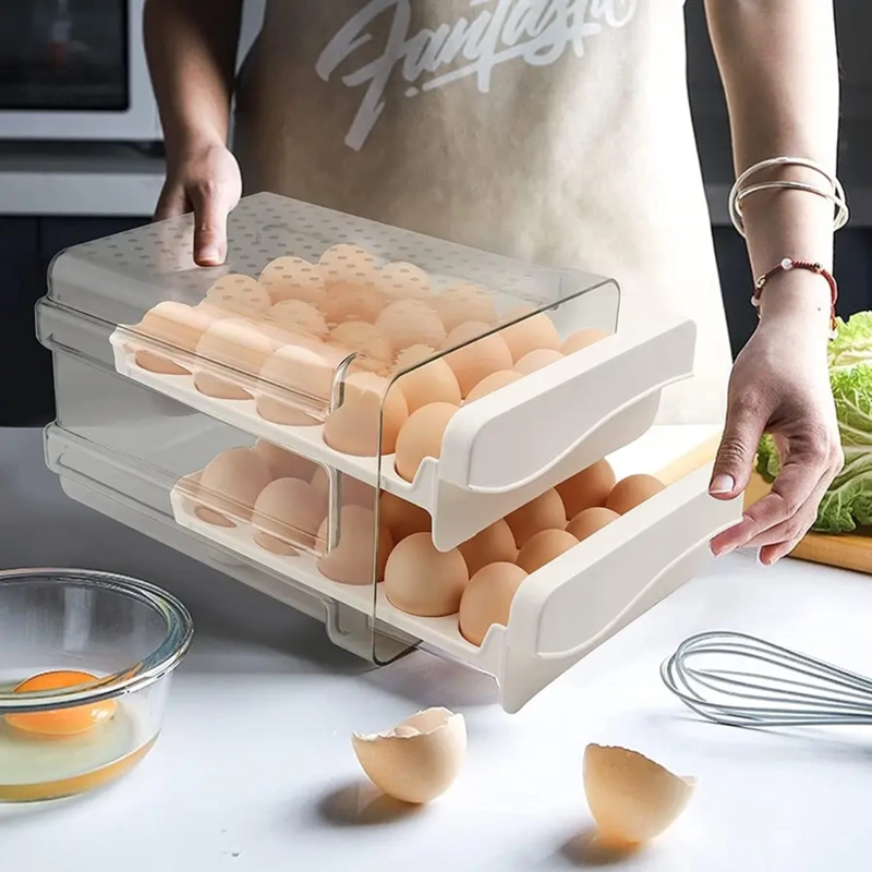 ORGANIZADOR DE HUEVOS CAJA PARA 40 HUEVOS 2 NIVELES - 2