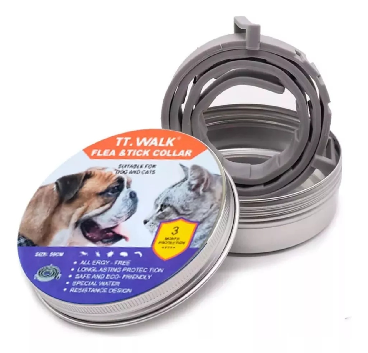 SET 2 COLLARES REPELENTE ANTIPULGAS PERROS Y GATOS TALLA 56CM - 2