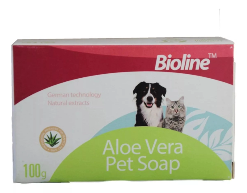 JABON BIOLINE PARA MASCOTAS EN BARRA DE ARBOL ALOE VERA - 1