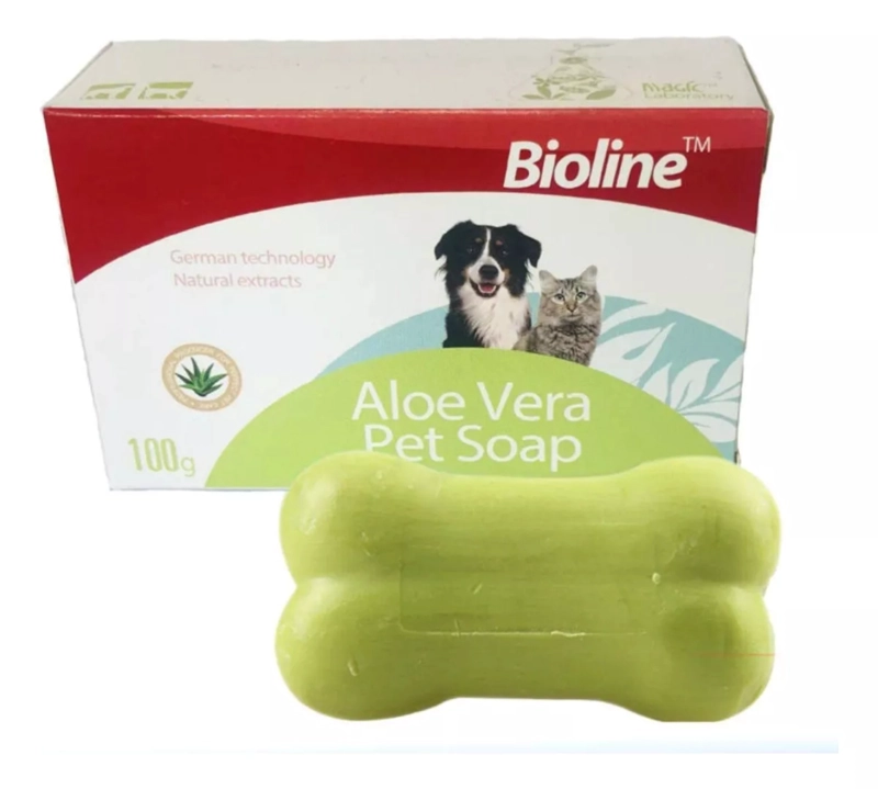 JABON BIOLINE PARA MASCOTAS EN BARRA DE ARBOL ALOE VERA - 2