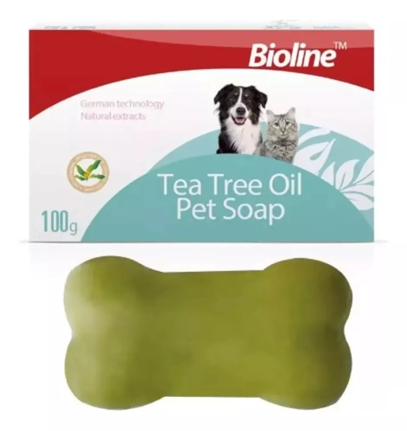 JABON BIOLINE PARA MASCOTAS EN BARRA ACEITE DE ARBOL DE TE - 2
