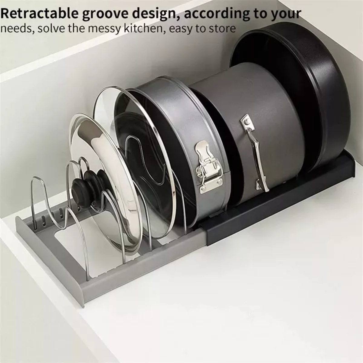 ORGANIZADOR TAPAS DE OLLAS SARTÉN SECADO EXPANDIBLE MULTIUSO - 3