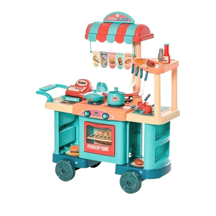 CARRITO DE COMIDA RÁPIDA CON ACCESORIOS INTERACTIVOS - 1