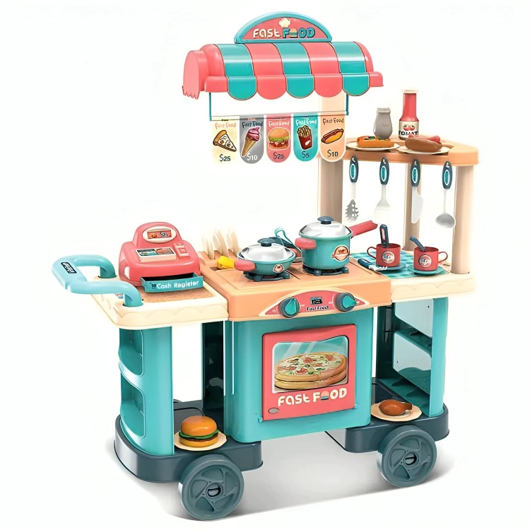 CARRITO DE COMIDA RÁPIDA CON ACCESORIOS INTERACTIVOS - 2