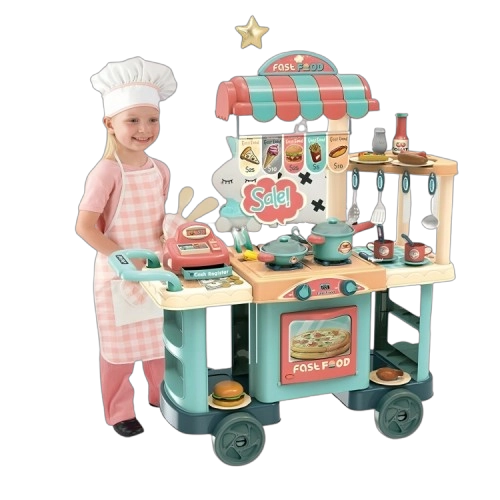 CARRITO DE COMIDA RÁPIDA CON ACCESORIOS INTERACTIVOS - 4