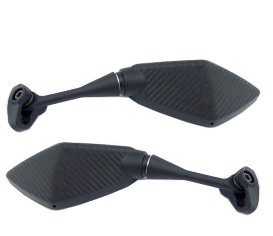 ESPEJO PARA MOTO PARA CARENADO COLOR CARBON PANORAMICO SET X 2 BRAZO METAL CAJA - 4