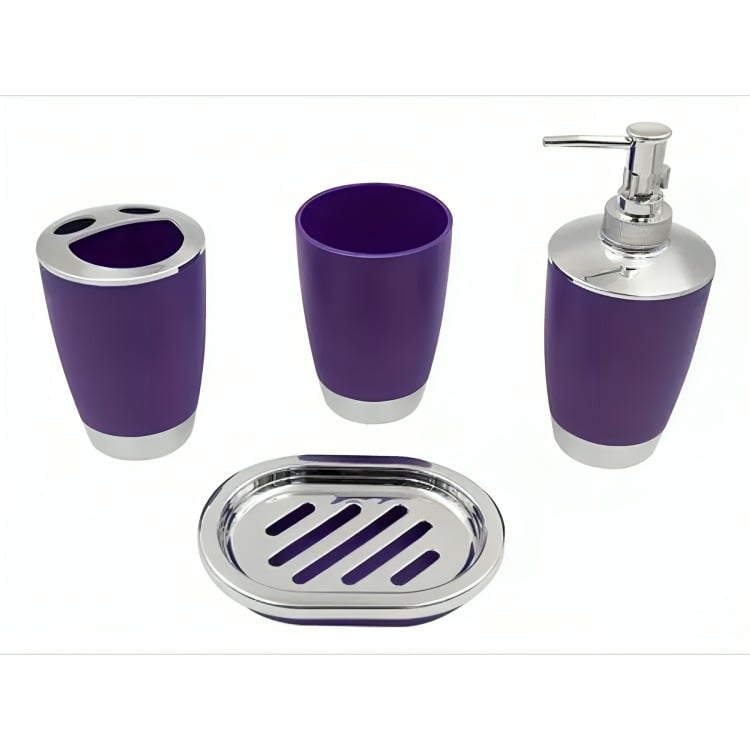 SET ACCESORIOS DE BAÑO 4PZS PORTACEPILLOS JABONERA - 4