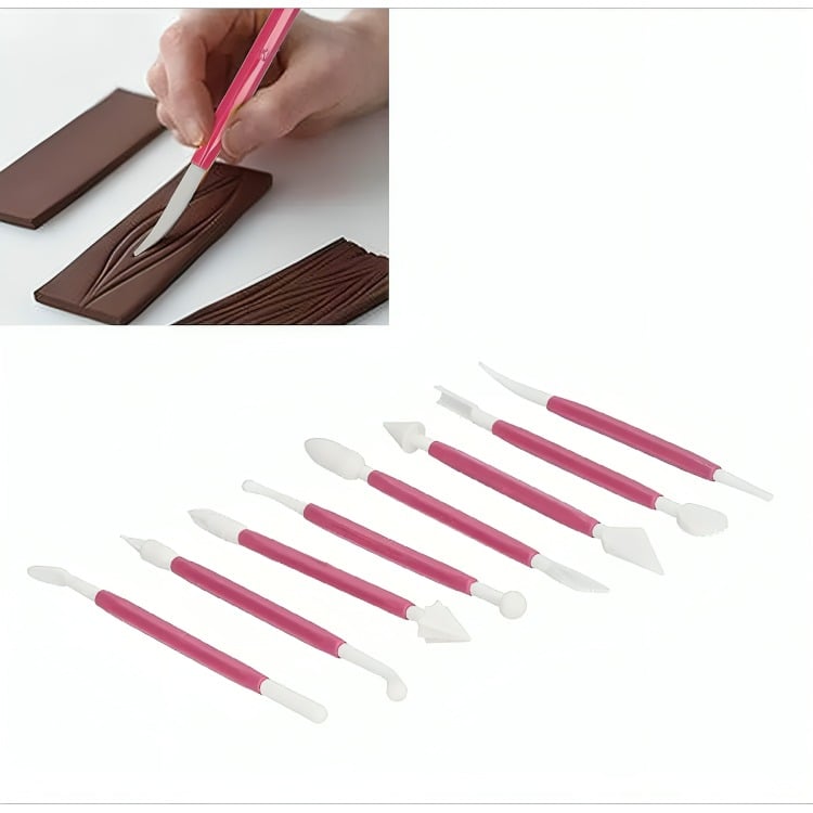 SET DE ESTECAS PARA MOLDEAR FONDANT REPOSTERÍA 8 PIEZAS - 3