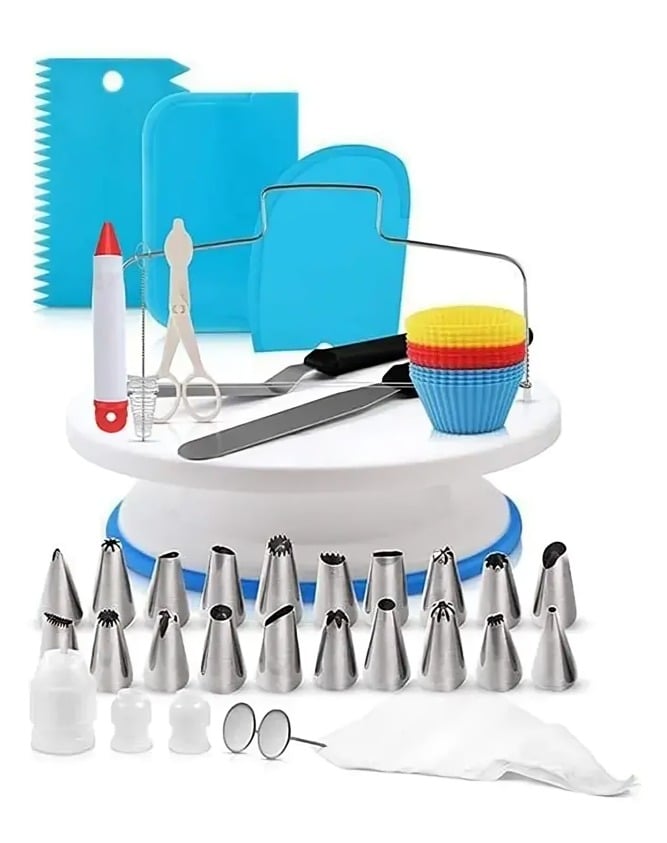 KIT DECORACIÓN PARA REPOSTERÍA CON SOPORTE GIRATORIO 106 PCS - 1