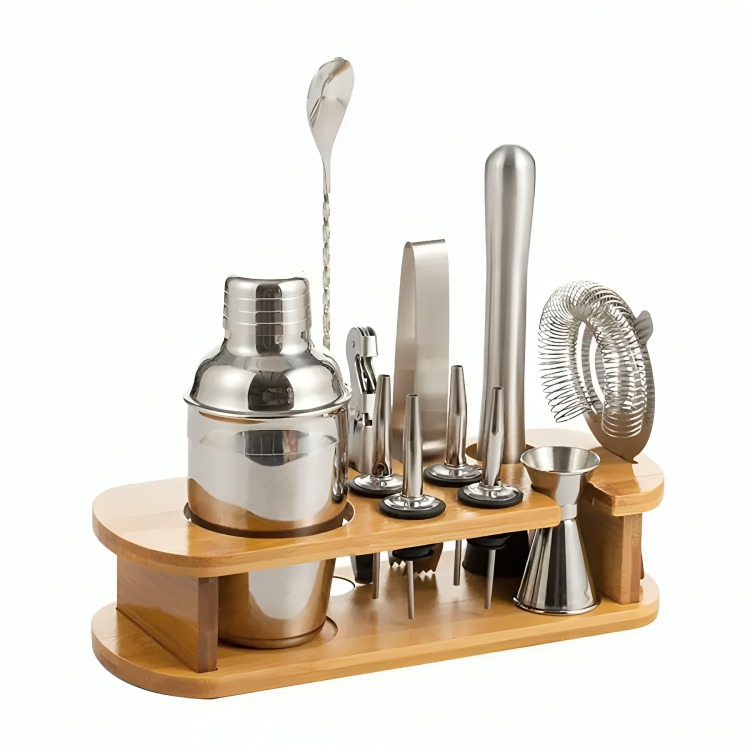 KIT DE UTENSILIOS DE COCTELERÍA C/COCTELERA DE 750ML, 12 PZS - 1