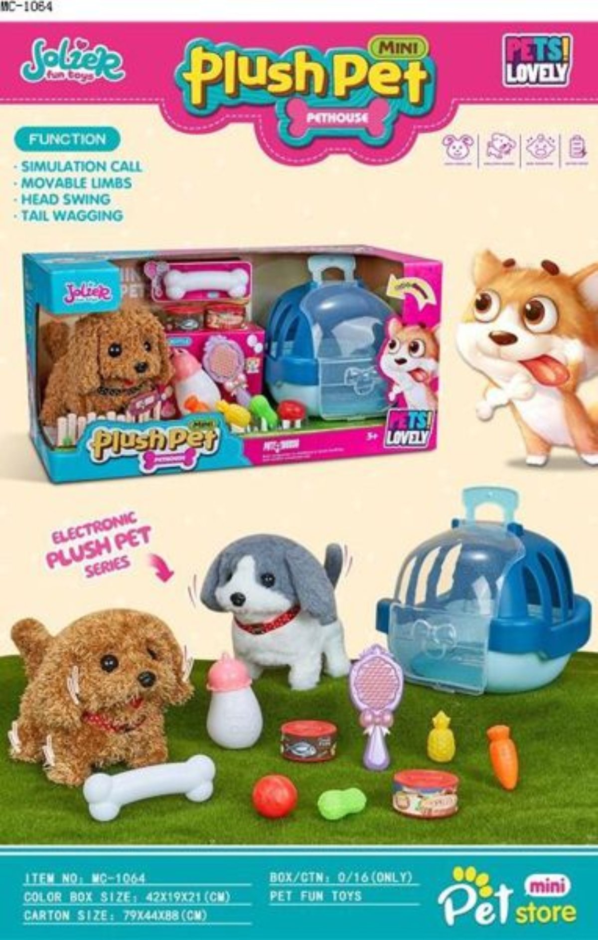 SET DE COLECCIONISTA MINI PLUSH PET HUESITO Y BIBERON - 1