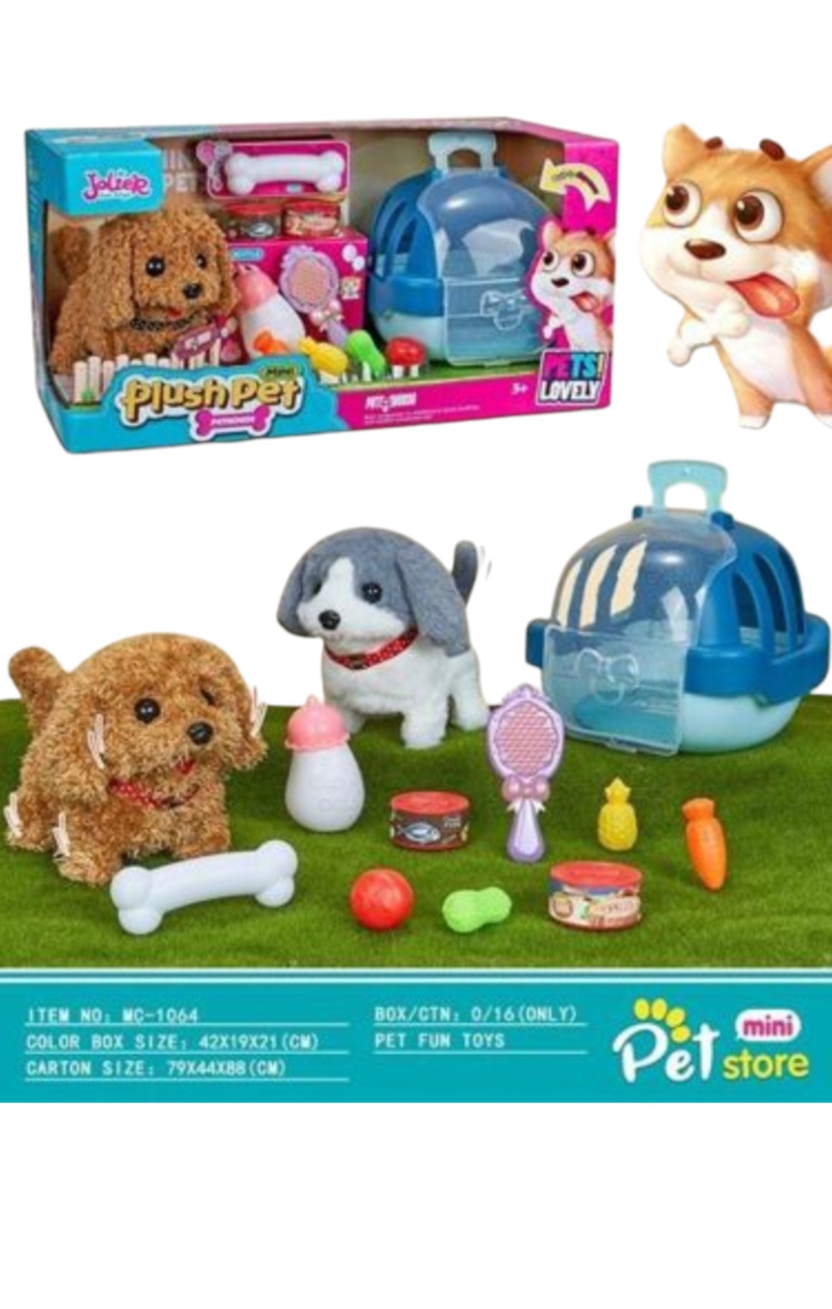 SET DE COLECCIONISTA MINI PLUSH PET HUESITO Y BIBERON - 2