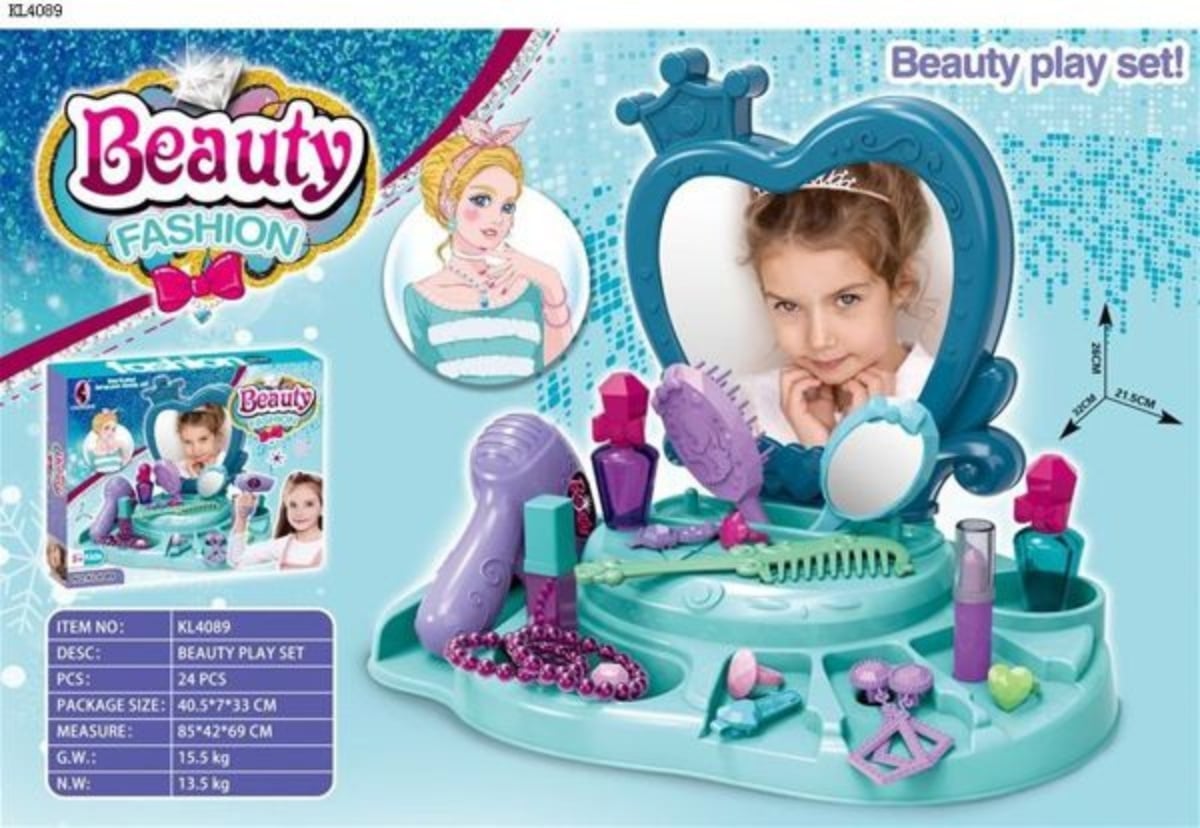 TOCADOR DE NIÑAS CON ESPEJO ACCESORIOS DE NIÑAS FUCSIA - 1