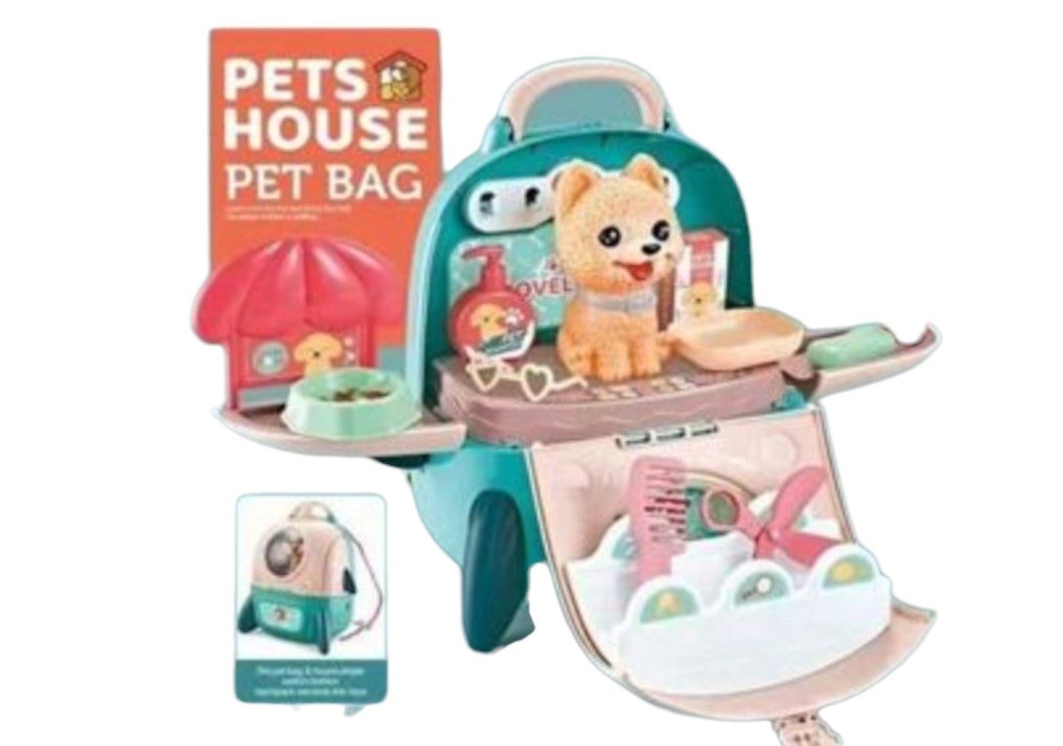 MINI MALETA TRANSPORTADOR PET HOUSE CELESTE 20PCS - 2