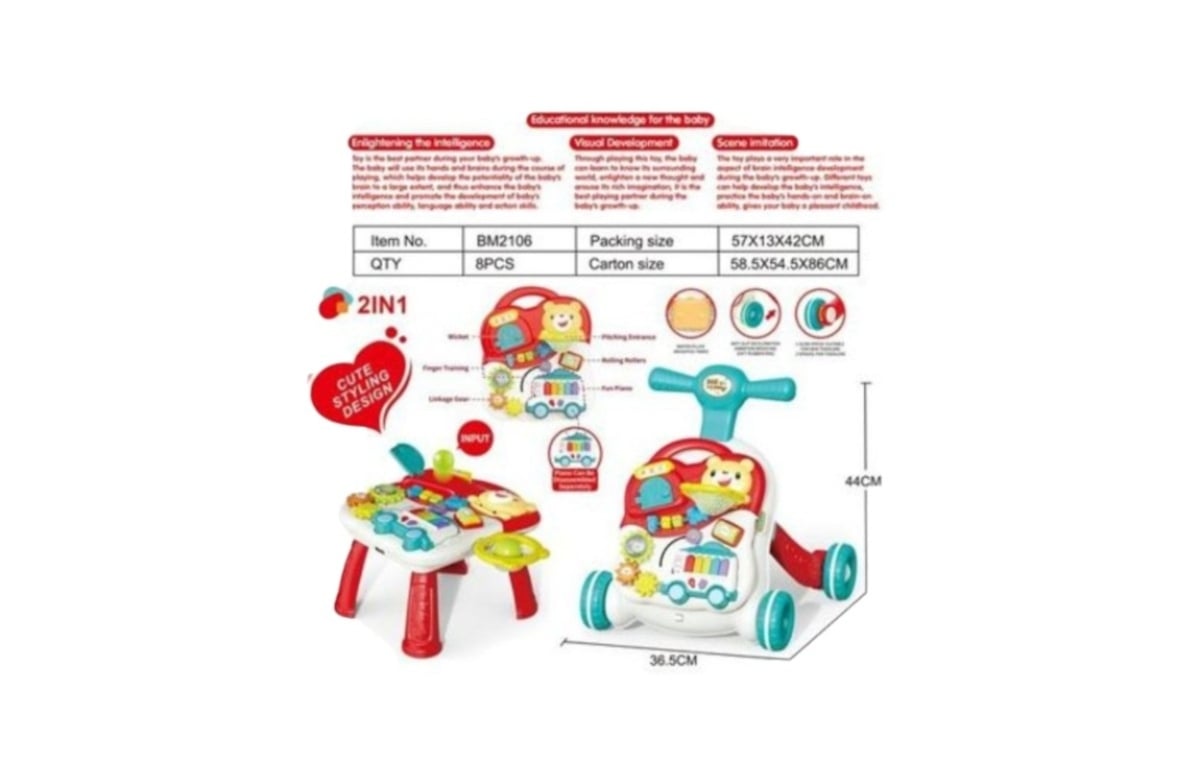 ANDADOR CAMINADOR Y MESA MULTIFUNCION PARA BEBEL, UNISEX - 2