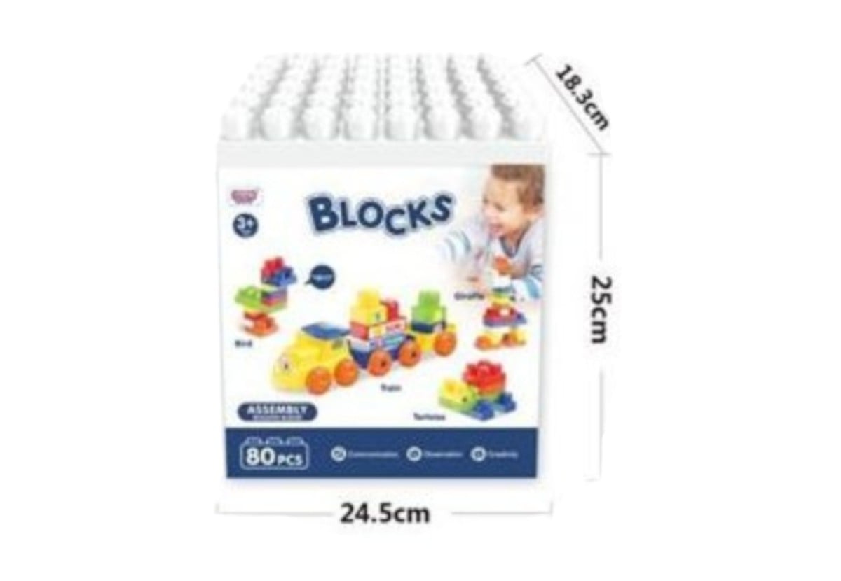 LEGO SET BLOQUES DE CONSTRUCCIÓN ARMABLES 80 PCS JUEGO NIÑOS BLANCO - 2