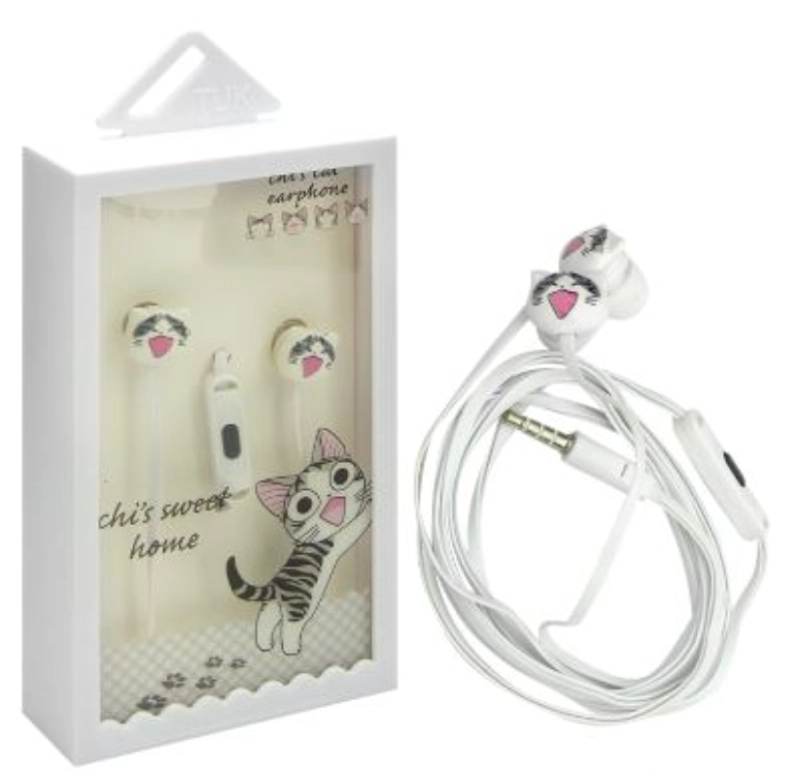 AUDIFONOS PARA NIÑO CON CABLE, DISEÑO GATOS, TUK T-88. EN CAJA. - 3
