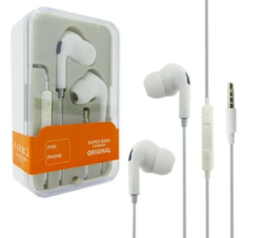 AUDIFONOS IN EAR CON MICROFONO PLUG 3.5 ESTEREO, BLANCO EN CAJA DE CRISTAL. - 2