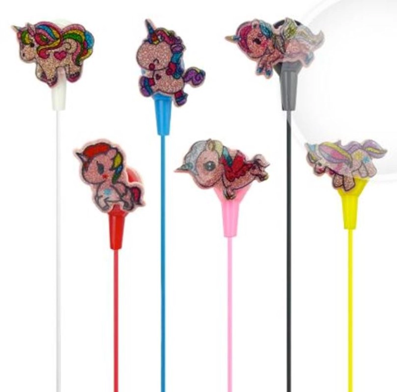 AUDIFONOS PARA NIÑOS CON CABLE DE UNICORNIO-ARCOIRIS, TUK K-09, 6 COLORES. EN CAJA. - 3