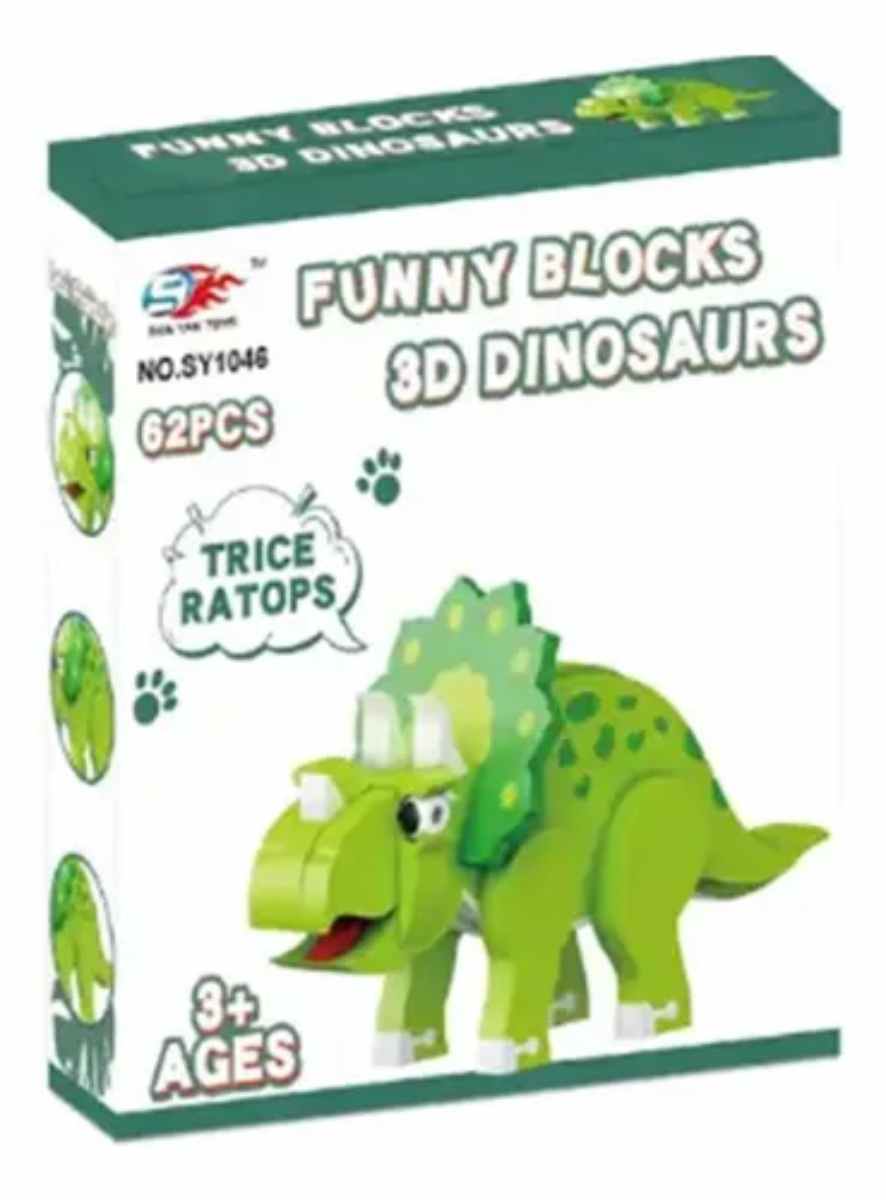 BLOQUES CONSTRUCCIÓN EVA 3D TRICERATOPS 62 PIEZAS - 1