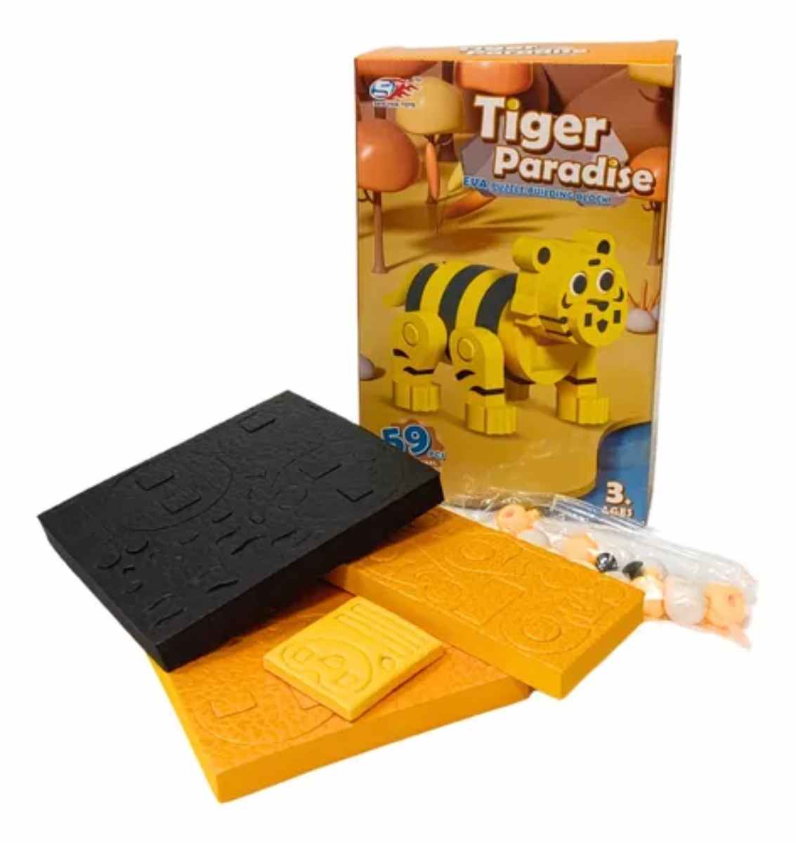 BLOQUES CONSTRUCCIÓN EVA 3D TIGRE 59 PIEZAS - 1