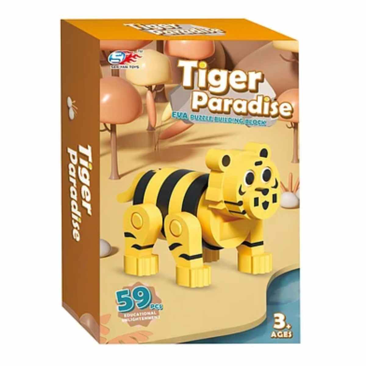 BLOQUES CONSTRUCCIÓN EVA 3D TIGRE 59 PIEZAS - 3