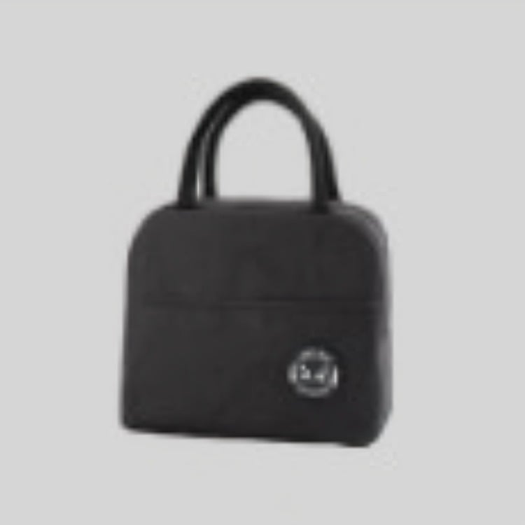 LONCHERA TERMICA ESCOLAR INFANTIL COLOR LISO NEGRO - 2