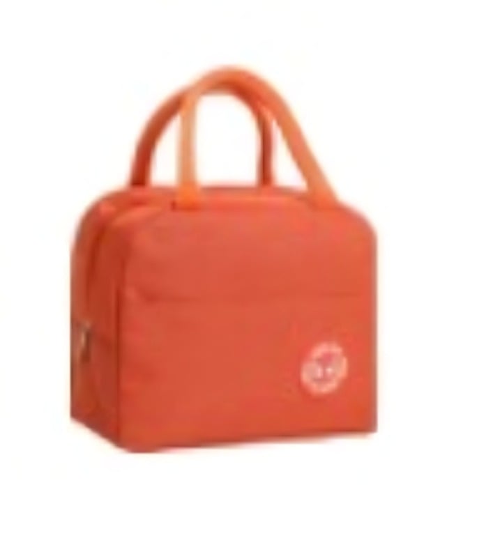 LONCHERA TERMICA ESCOLAR INFANTIL COLOR LISO NARANJA - 2