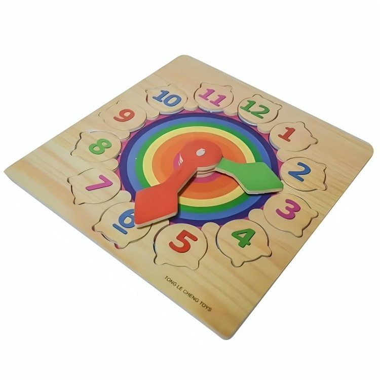 RELOJ ENCAJE JUGUETE MULTICOLOR MADERA - 2