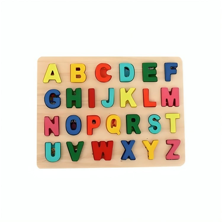 TABLA 3D MULTICOLOR LETRA JUEGO ENCAJE MADERA - 1