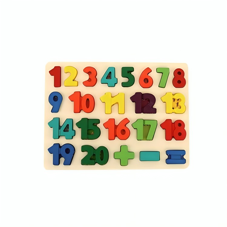 TABLA 3D MULTICOLOR NÚMERO JUEGO ENCAJE MADERA - 1