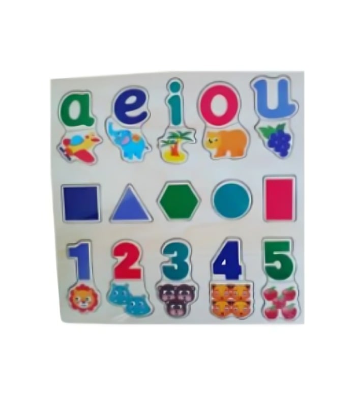 TABLA VOCALES Y NÚMEROS PUZZLE MULTICOLOR ENCAJE - 2