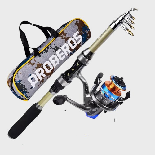 KIT PESCA 1.8M CAÑA CARRETE SEÑUELO ACCESORIO BOLSA COMPLETO - 1