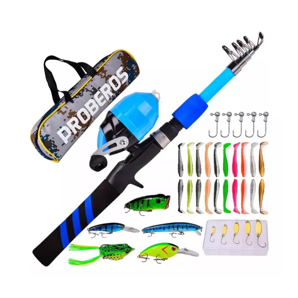 KIT PESCA 1.8M CAÑA CARRETE SEÑUELO ACCESORIO BOLSA COMPLETO - 3