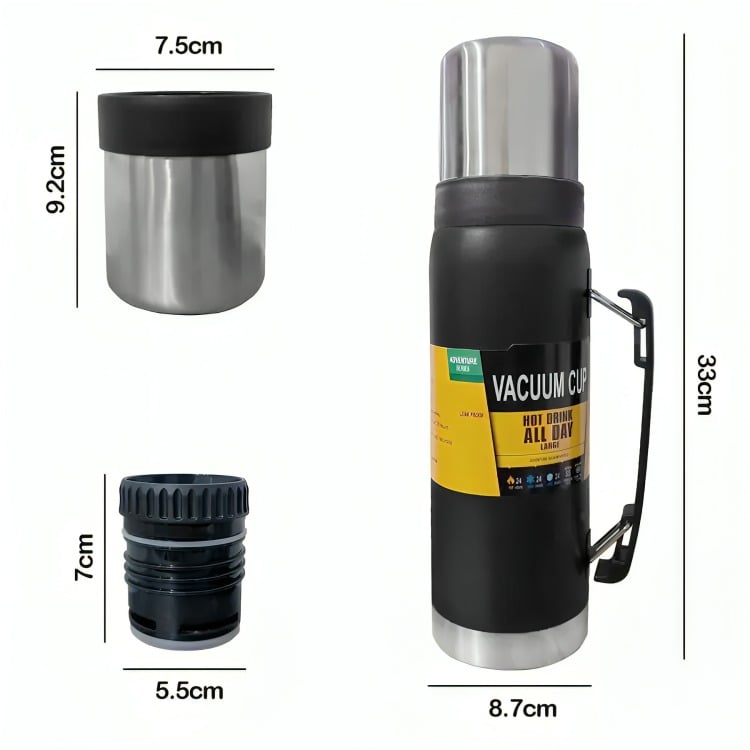 TERMO ACERO INOXIDABLE CAPACIDAD 1000ML AGUA FRIA Y CALIENTE - 1