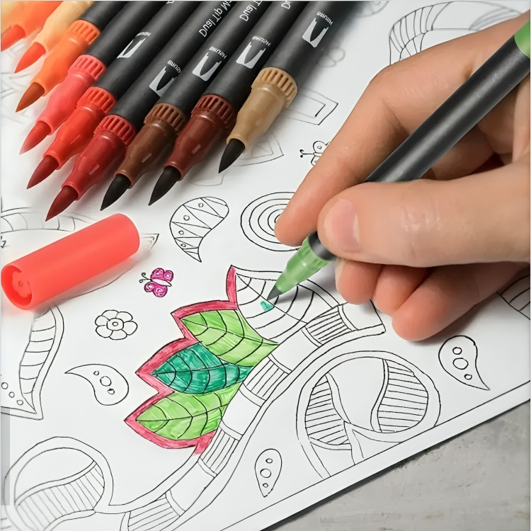 80 MARCADORES DOBLE PUNTA TIPO PINCEL COLORES - 2