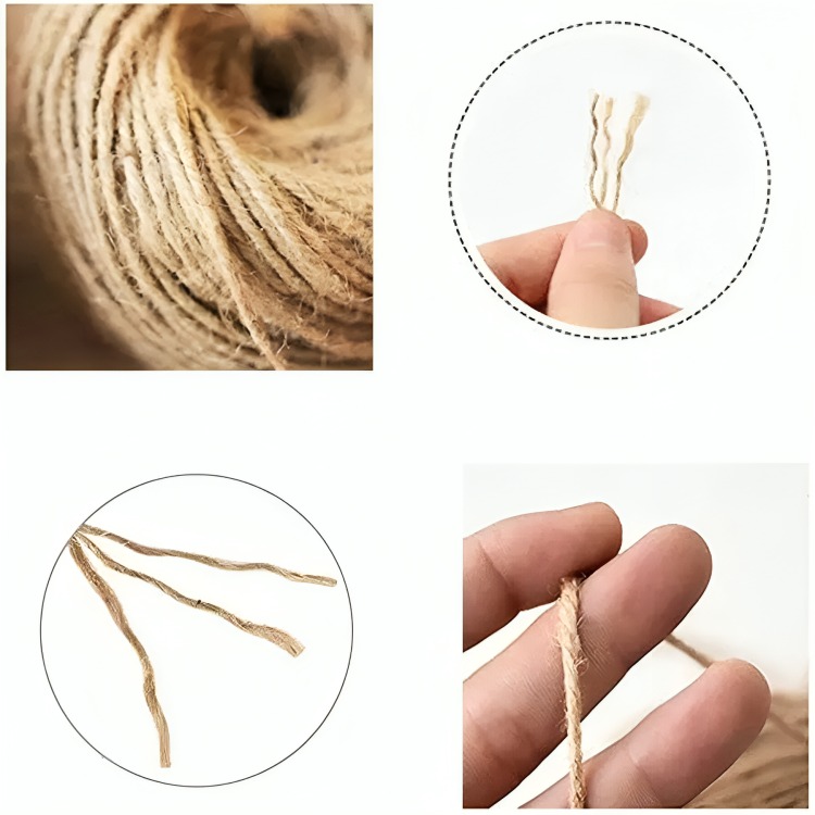 CUERDA CAÑAMO YUTE 300M 3MM SOGA DECORACIÓN ARTESANÍAS - 2