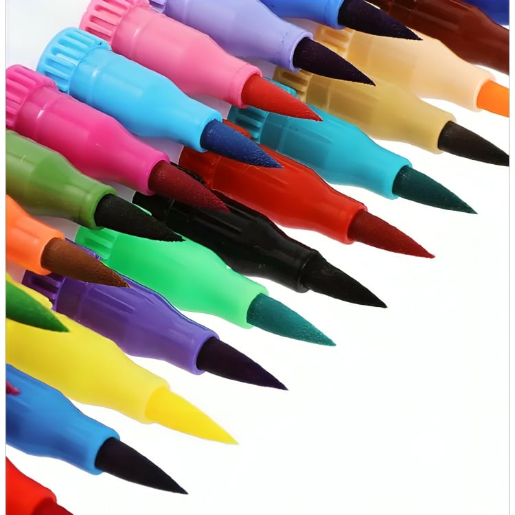 60 MARCADORES DOBLE PUNTA TIPO PINCEL COLORES - 3