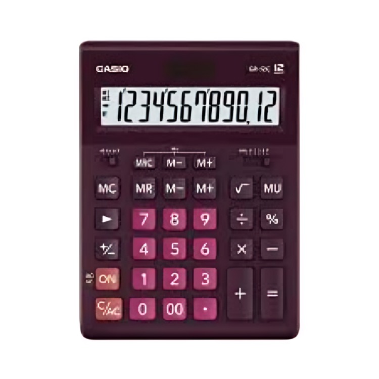 CALCULADORA CASIO TIPO MINI ESCRITORIO GR-12C VINO - 1