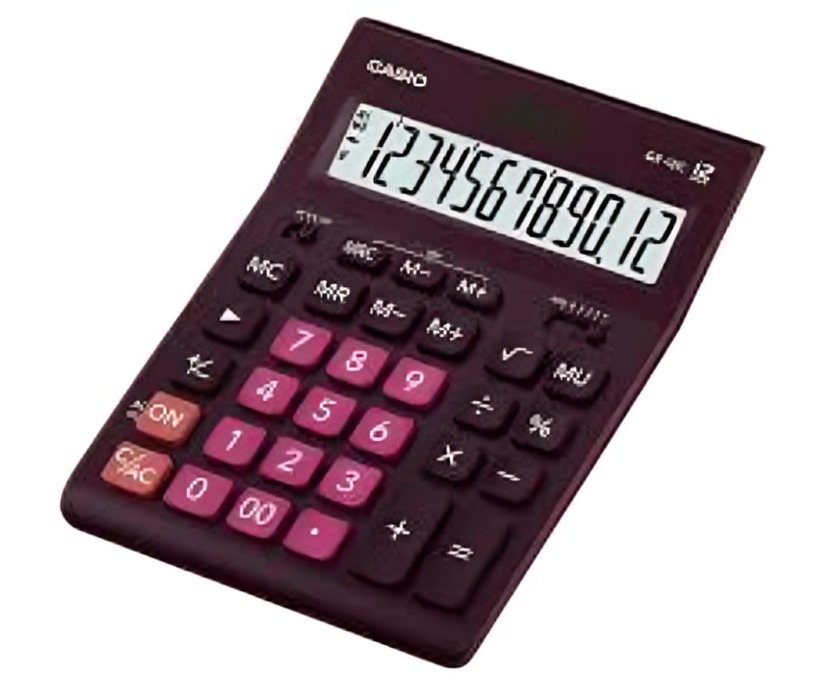 CALCULADORA CASIO TIPO MINI ESCRITORIO GR-12C VINO - 3