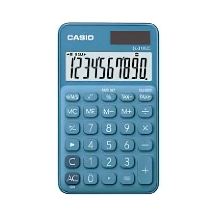 CALCULADORA CASIO TIPO MINI ESCRITORIO MS-7UC CELESTE - 1