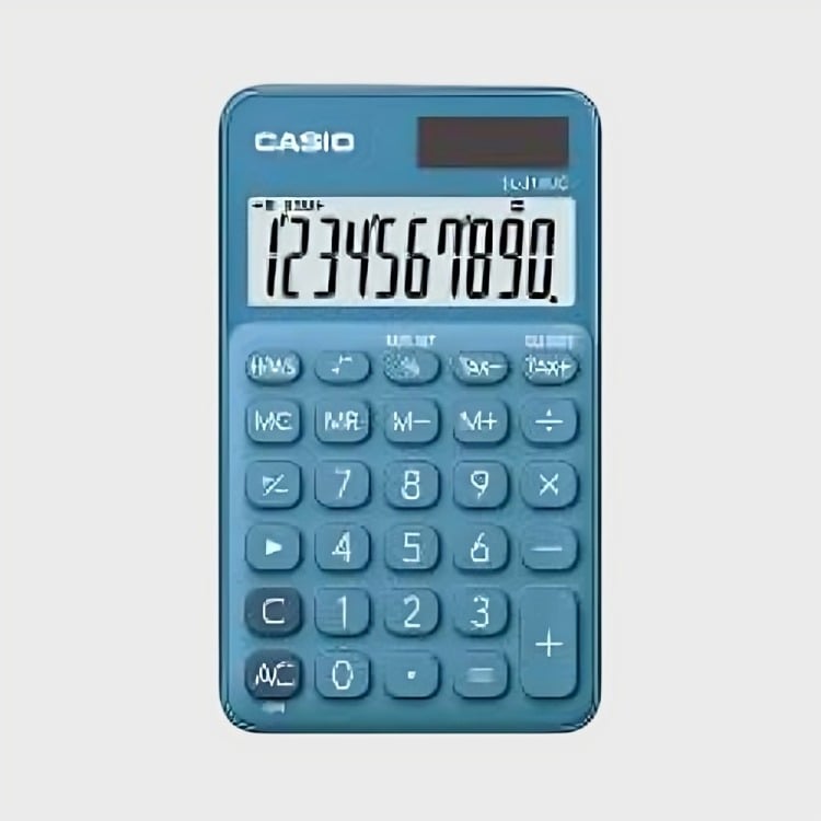 CALCULADORA CASIO TIPO MINI ESCRITORIO MS-7UC CELESTE - 2