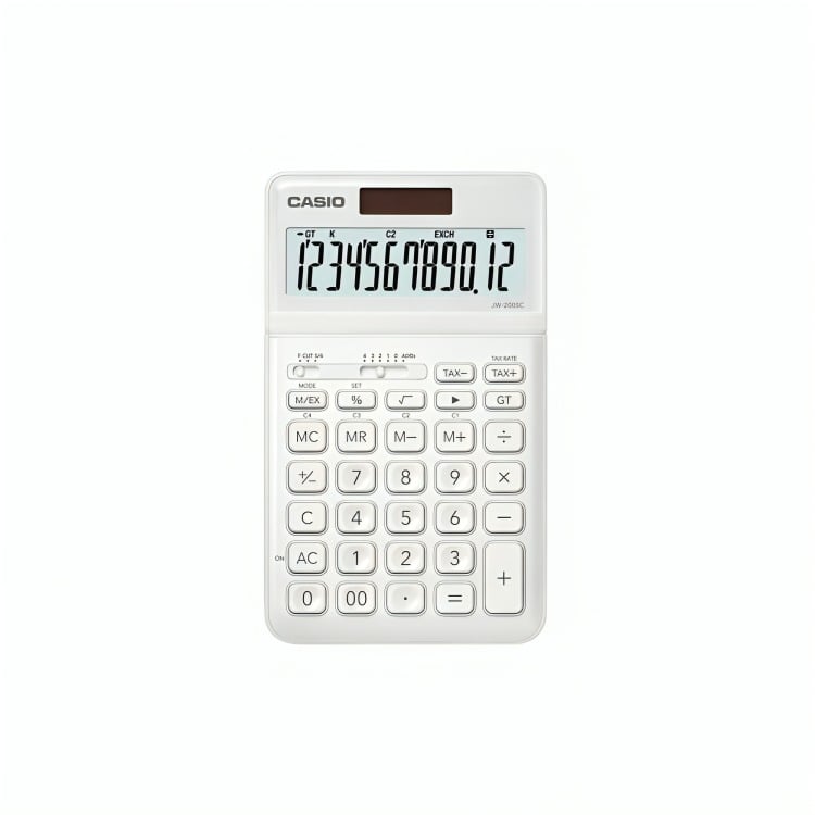 CALCULADORA CASIO TIPO MINI ESCRITORIO MS-7UC  BLANCO - 1