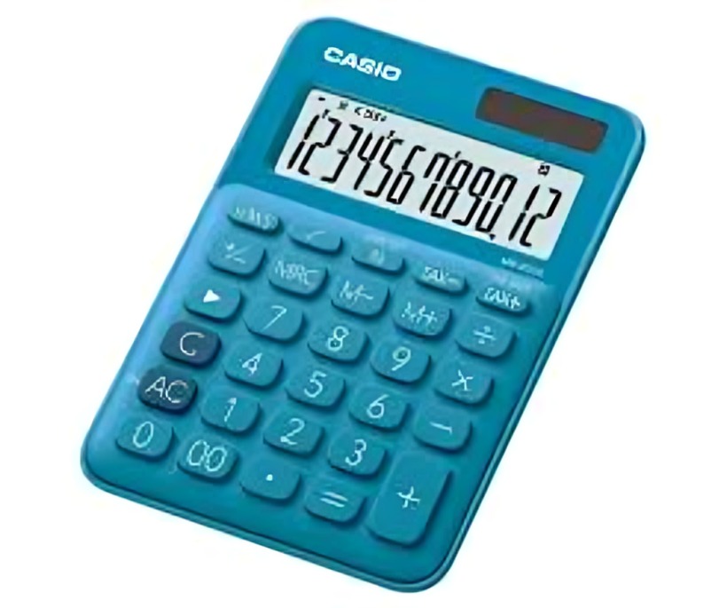 CALCULADORA CASIO TIPO MINI ESCRITORIO MS-20UC AZUL - 2