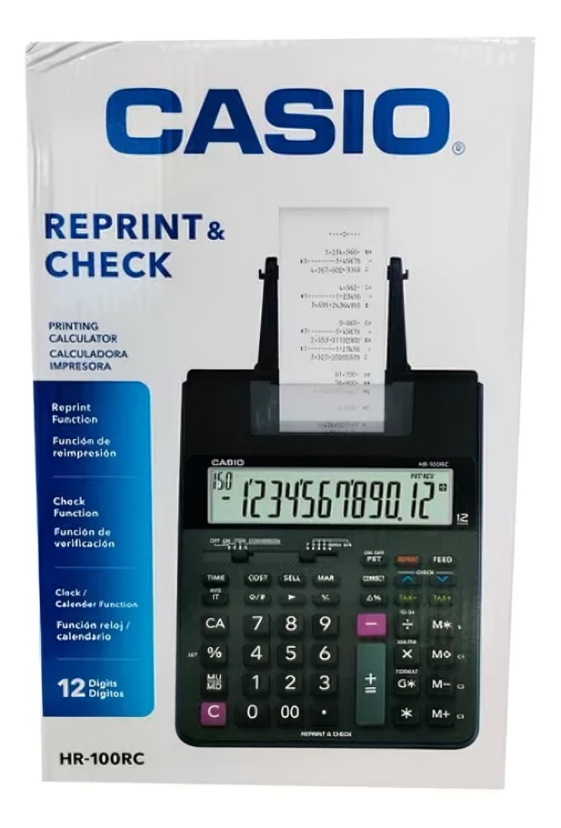 CALCULADORA CASIO 12 DIGUITOS HR-100RC - 1