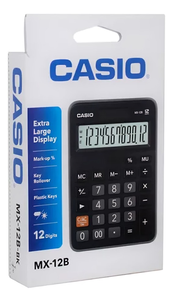 CALCULADORA CASIO TIPO MINI ESCRITORIO MX-12B ROSA - 1