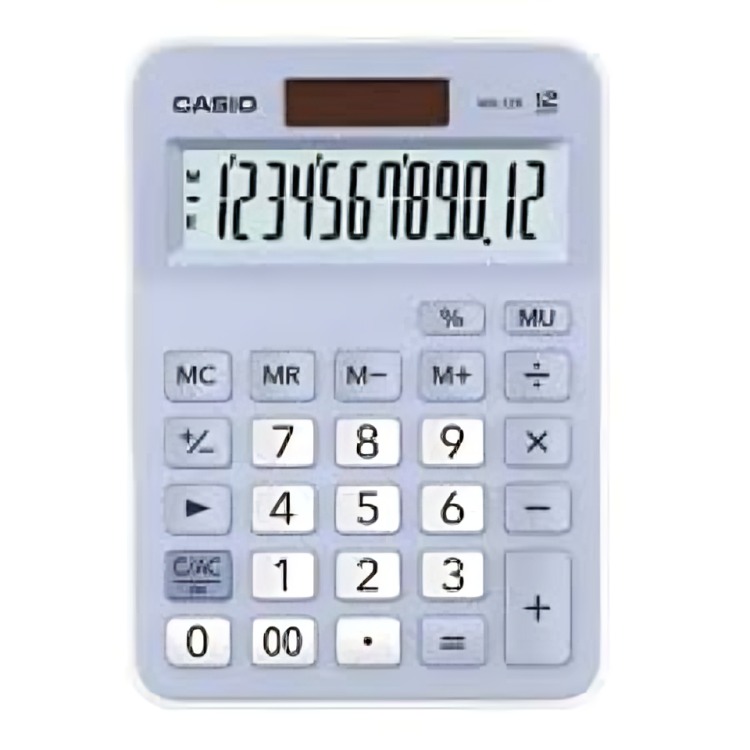 CALCULADORA CASIO TIPO MINI ESCRITORIO MX-12B GRIS - 1