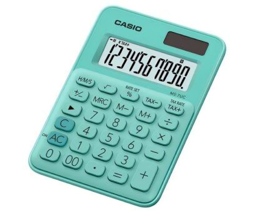 CALCULADORA CASIO TIPO MINI ESCRITORIO MS-7UC VERDE - 2